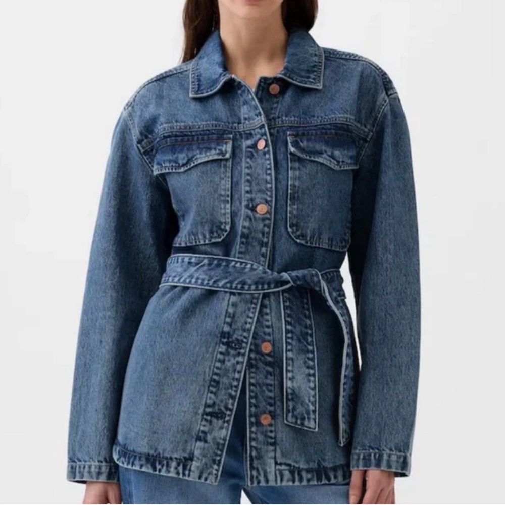 GAP Belted Denim Jacket - Large